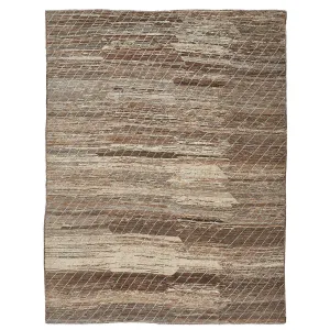 Brown Moroccan Wool Rug - 9' x 11'