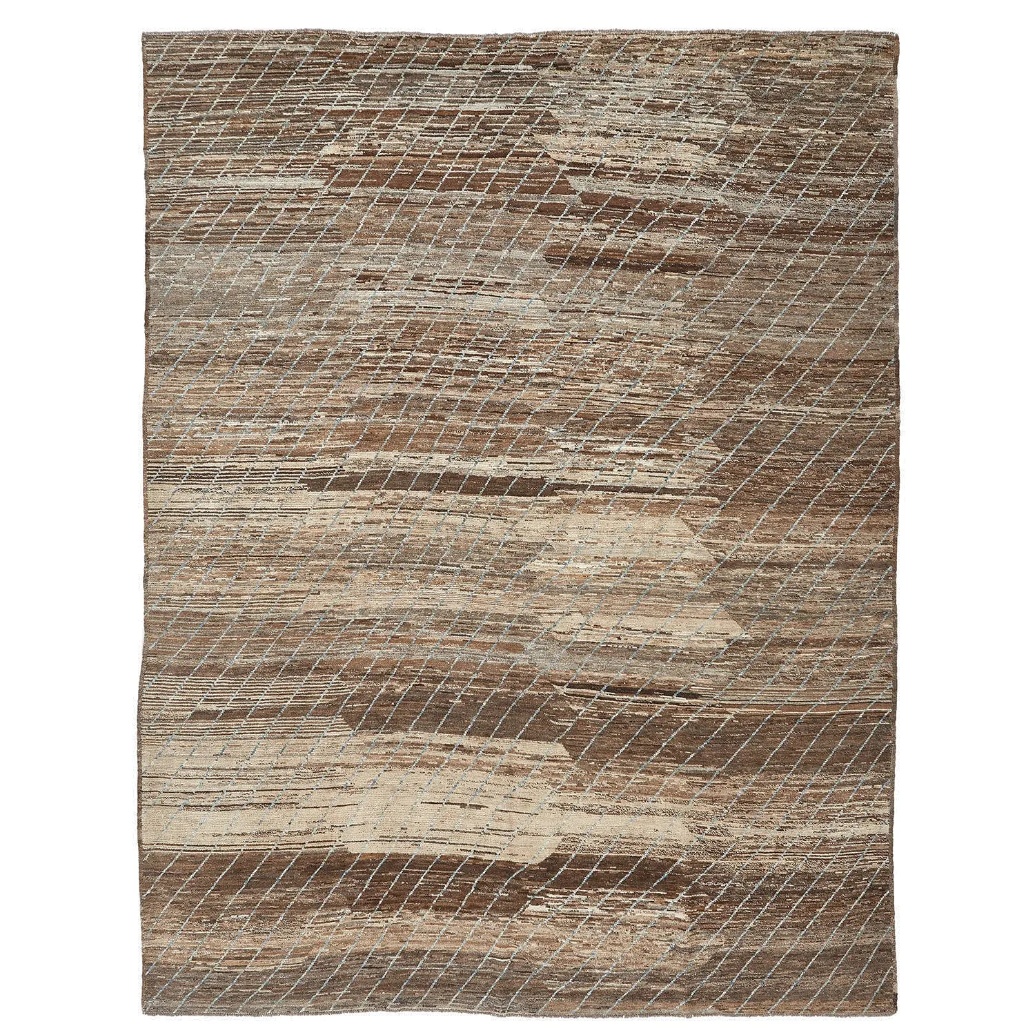 Brown Moroccan Wool Rug - 9' x 11'