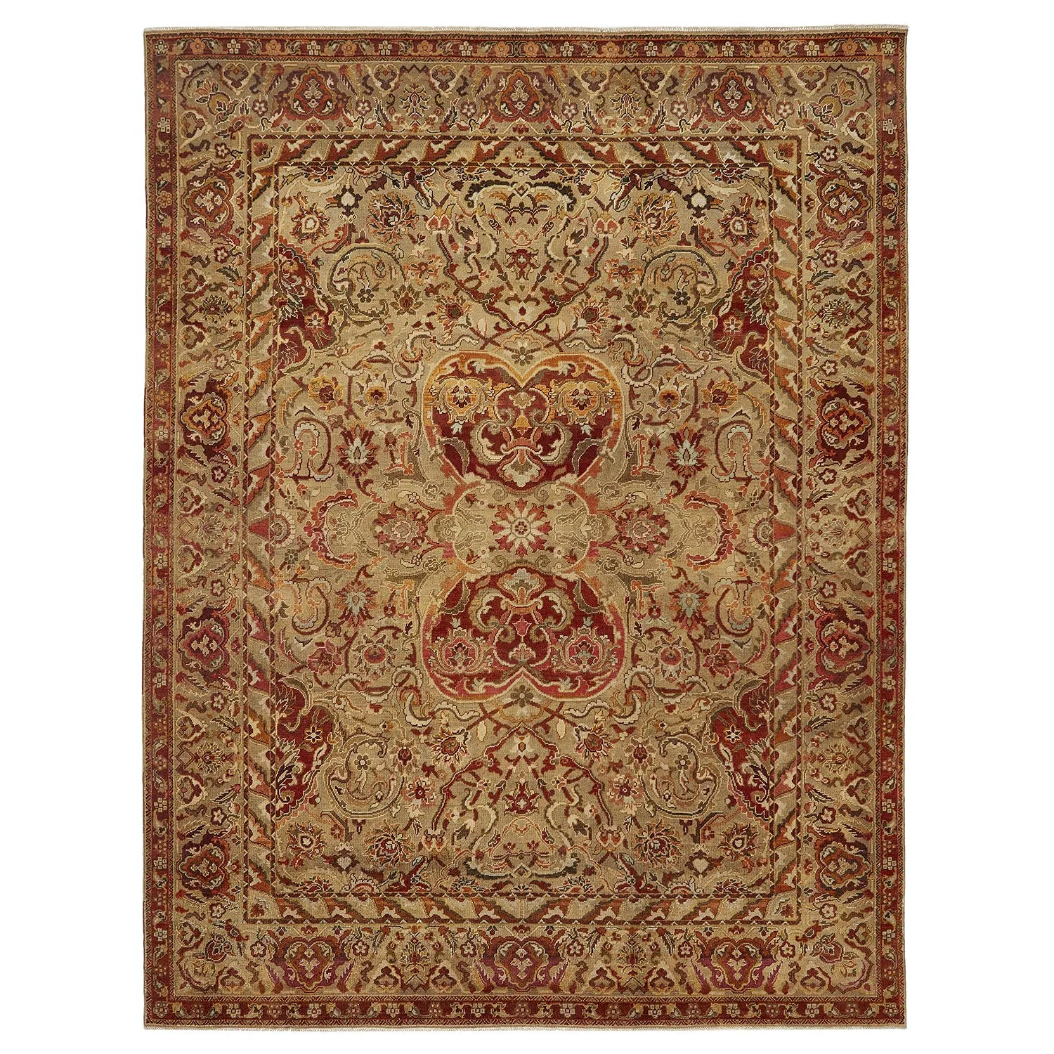 Brown Overdyed Traditional Wool Rug - 9' x 11'11"