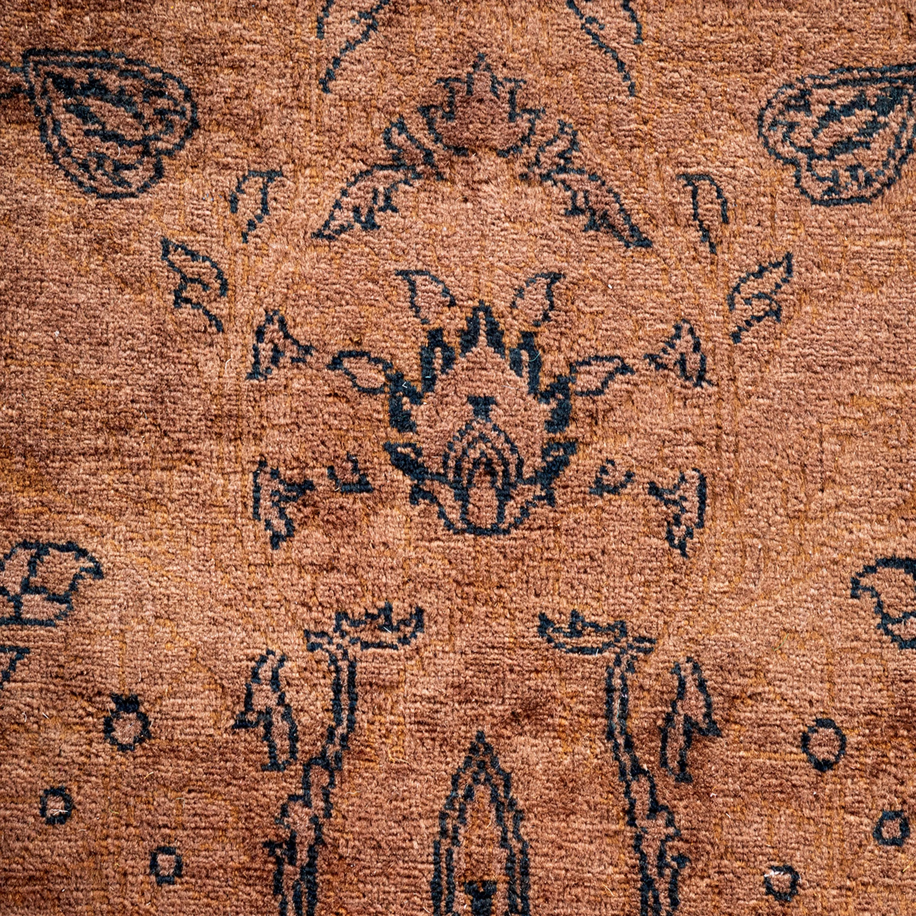 Brown Overdyed Wool Rug - 6'4" x 8'2"
