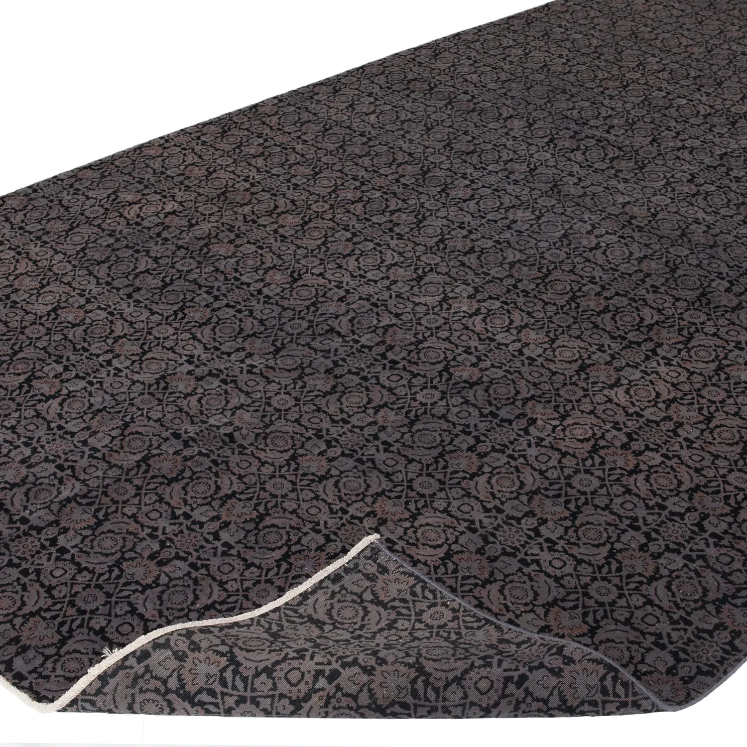 Brown Overdyed Wool Rug - 6'7" x 11'4