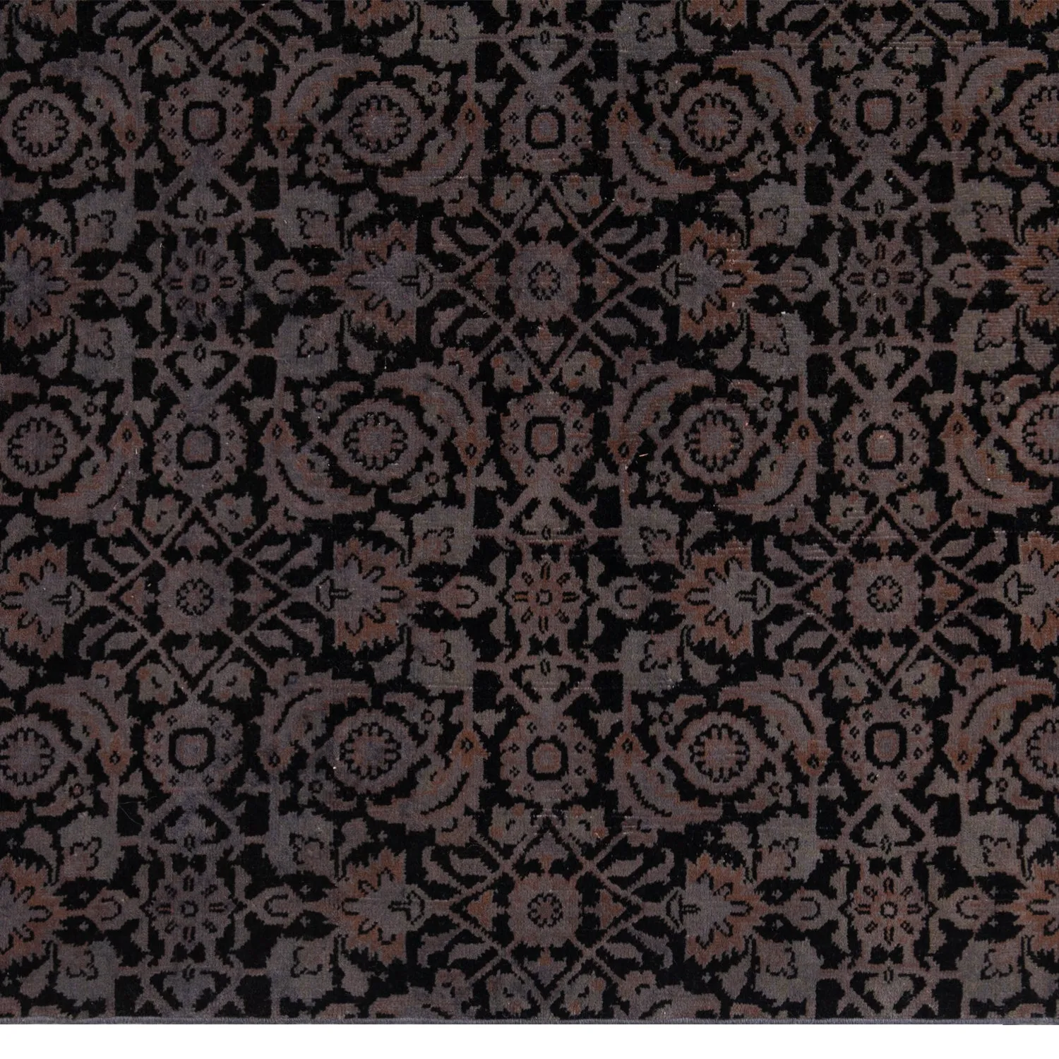 Brown Overdyed Wool Rug - 6'7" x 11'4