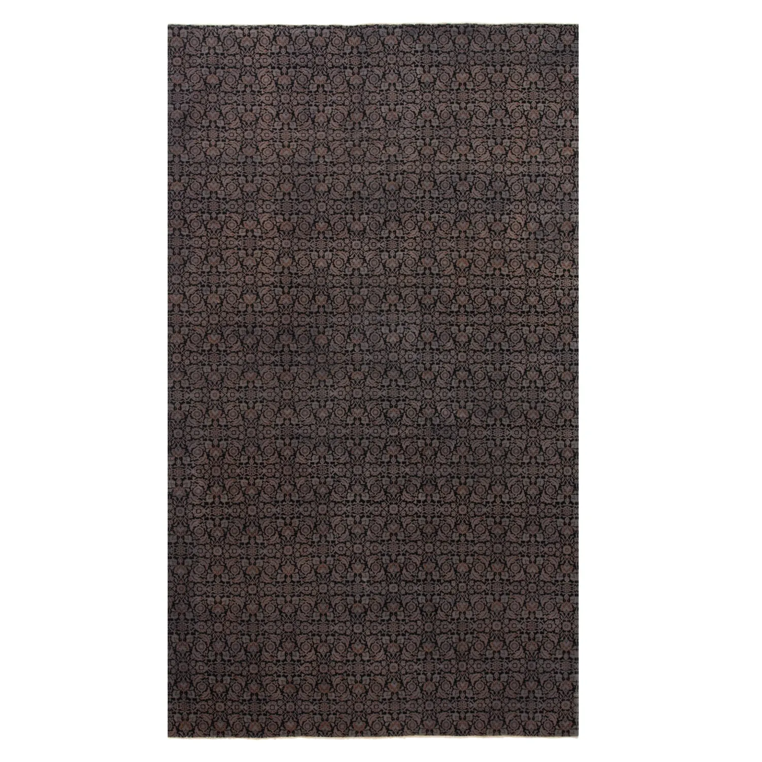 Brown Overdyed Wool Rug - 6'7" x 11'4