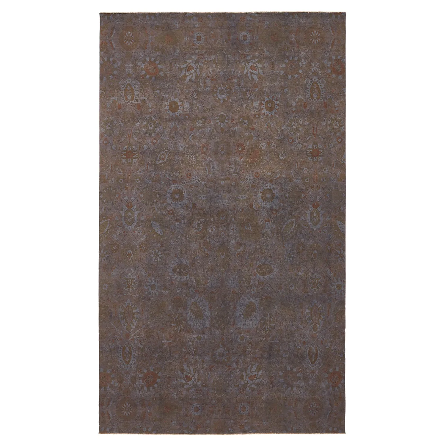 Brown Overdyed Wool Rug - 8'9" x 15'6"
