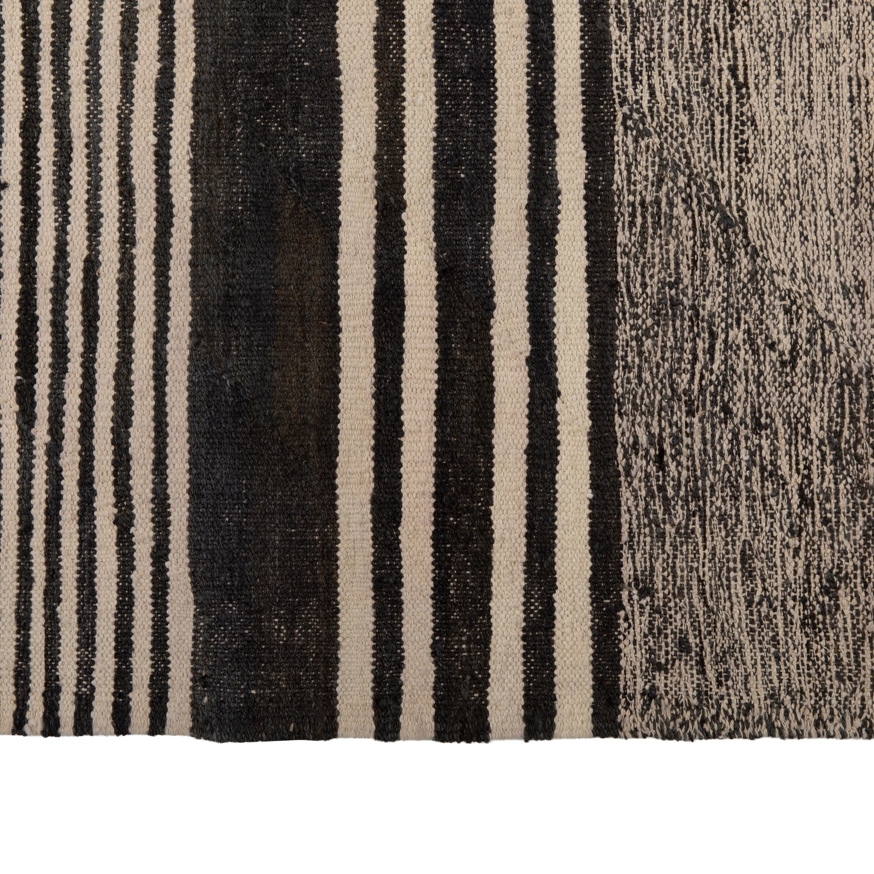 Brown Patterned Modern Wool Kilim Rug - 9' x 11'7"