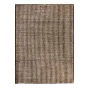 Brown Solid Zameen Modern Wool Rug - 6'4" x 8'9"