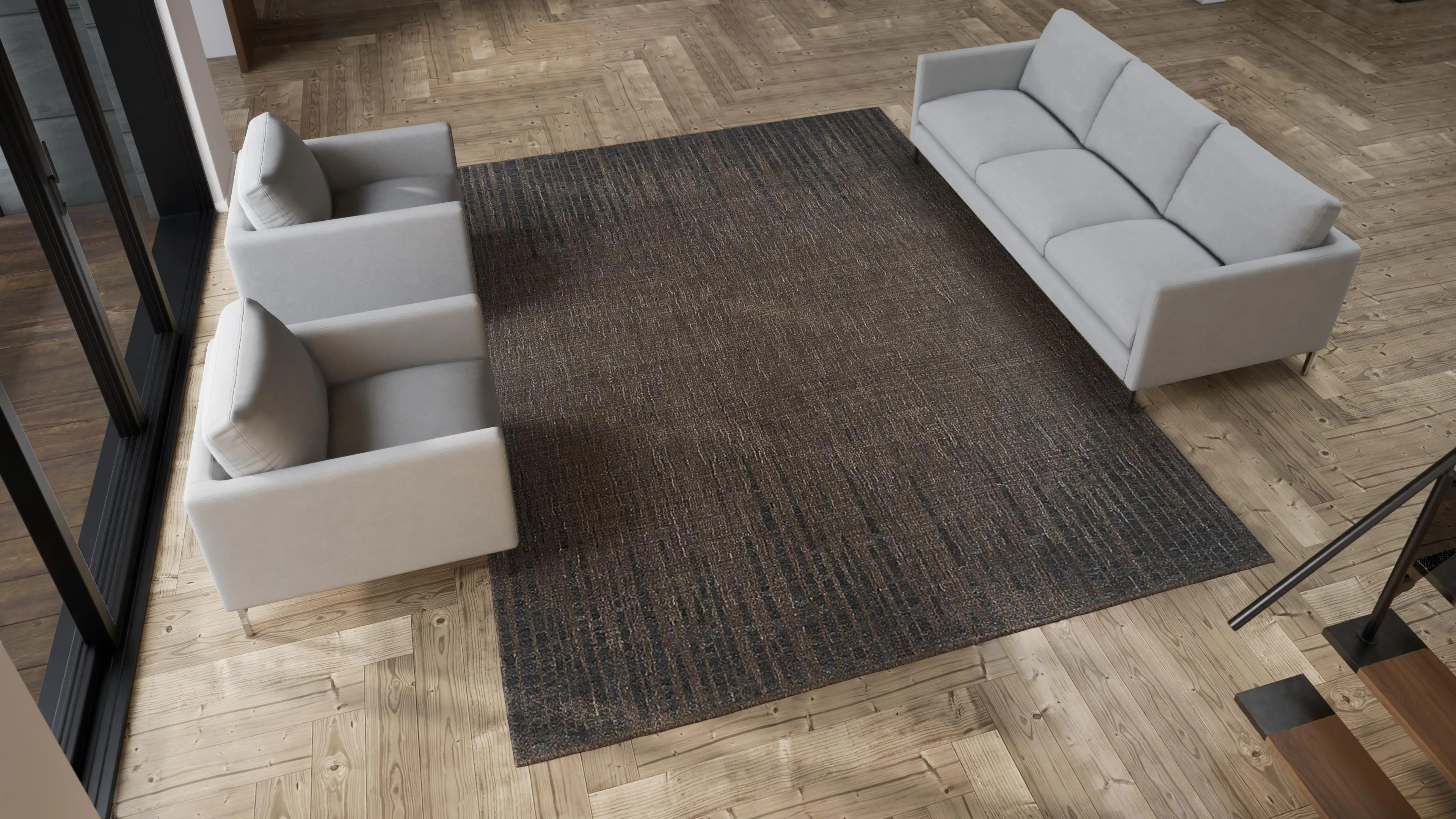 Brown Stelle Transitional Wool Rug - 9' x 12'