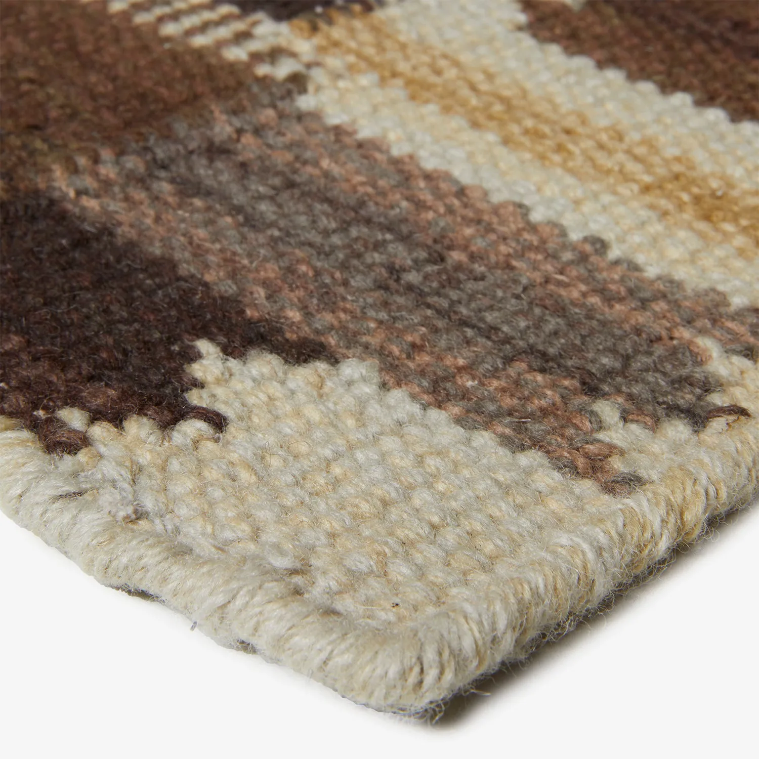 Brown Swedish Flatweave Wool Rug - 12' x 18'