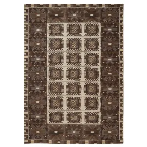 Brown Swedish Flatweave Wool Rug - 12' x 18'