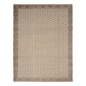 Brown Traditional Tibetan Wool Rug - 9'1" x 12'