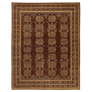 Brown Traditional Wool Rug - 9' x 12'