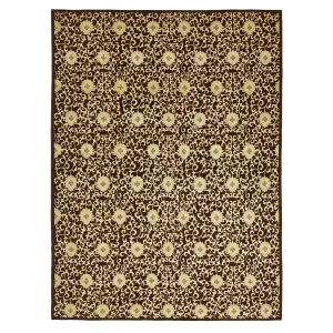 Brown Transitional Wool Rug - 9'11" x 13'6"