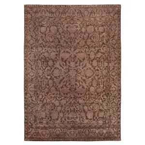 Brown Transitional Wool Silk Blend Rug - 7'8" x 10'11"