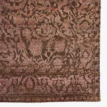 Brown Transitional Wool Silk Blend Rug - 7'8" x 10'11"