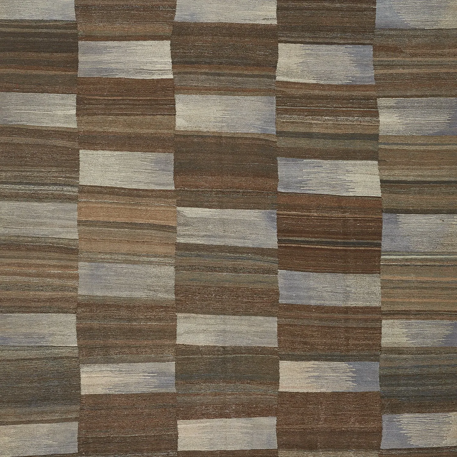 Brown Turkish Flatweave Wool Rug - 8'6" x 11'3"