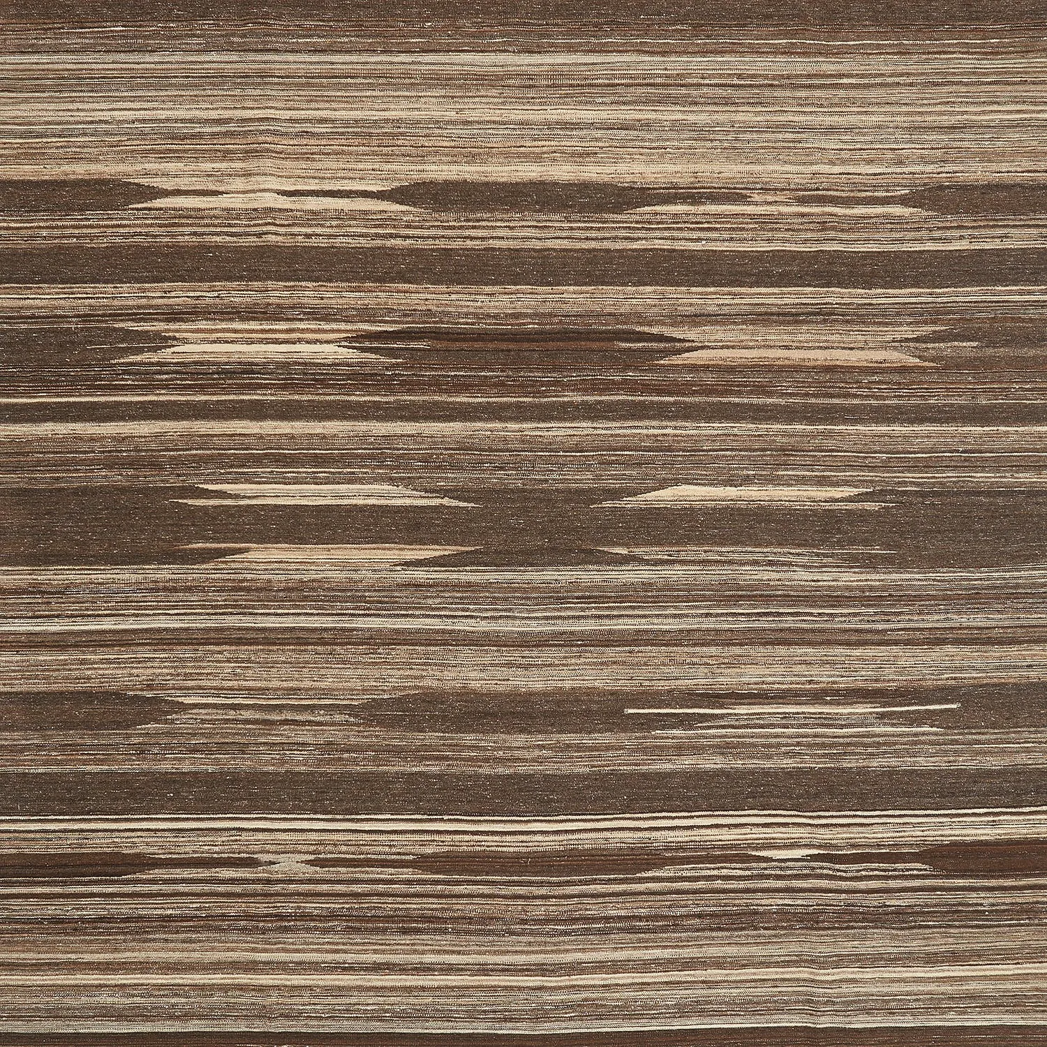 Brown Turkish Flatweave Wool Rug - 9'2" x 11'11"