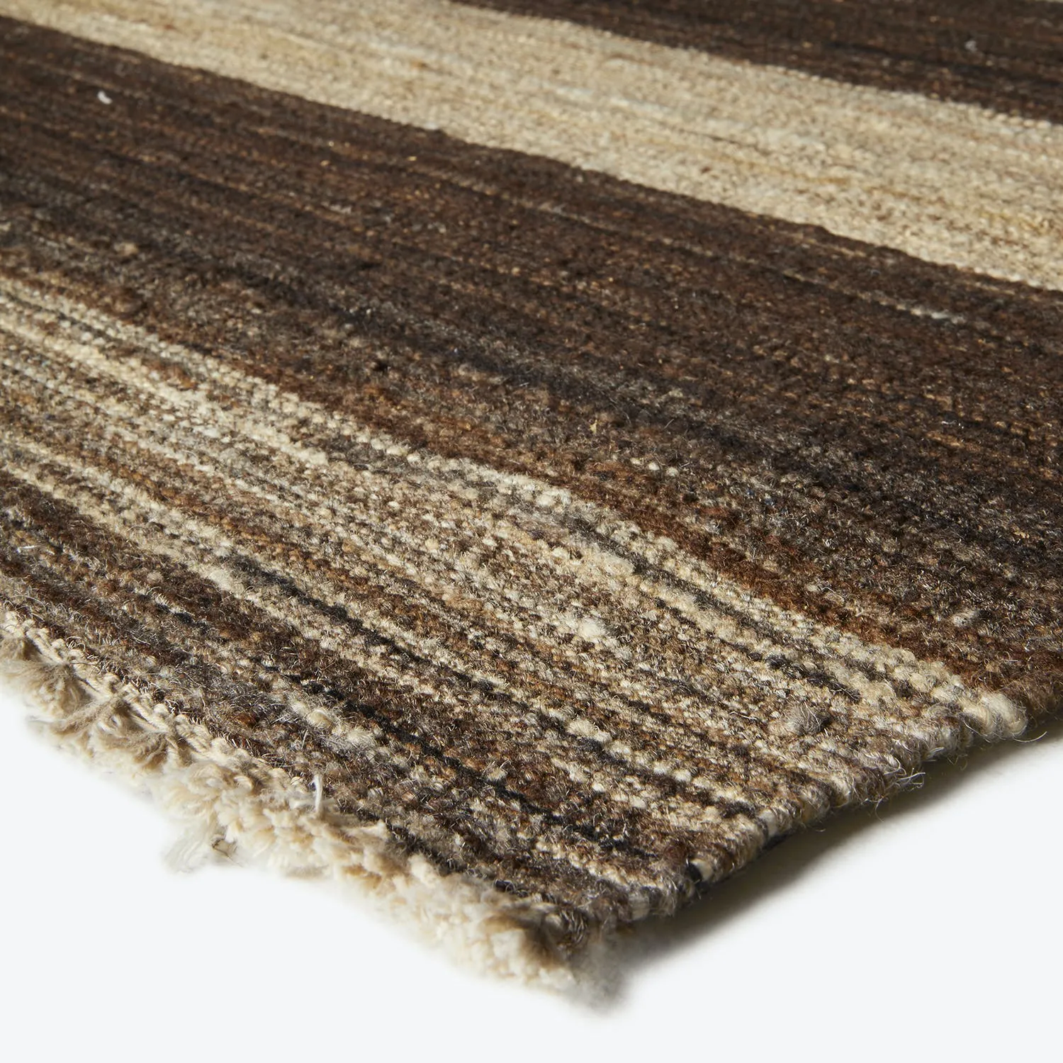 Brown Turkish Flatweave Wool Rug - 9'2" x 11'11"