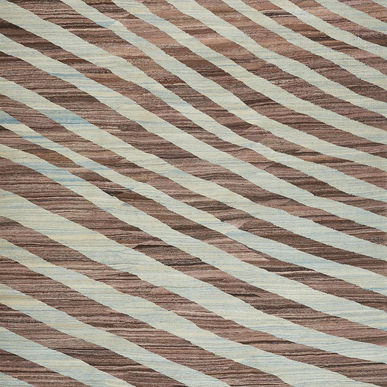 Brown Turkish Flatweave Wool Rug - 9'5" x 12'3"