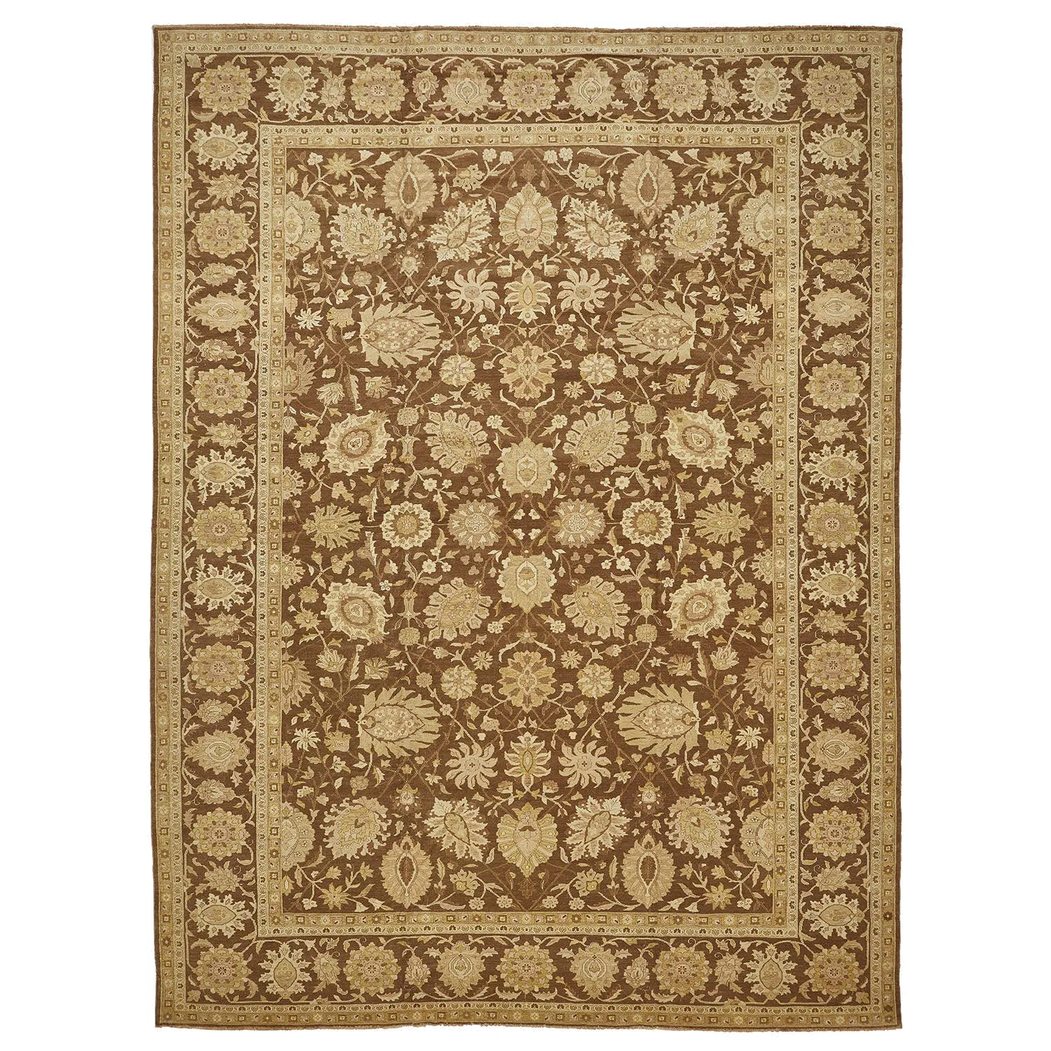 Brown Vintage Traditional Wool Rug - 13'5" x 18'5"