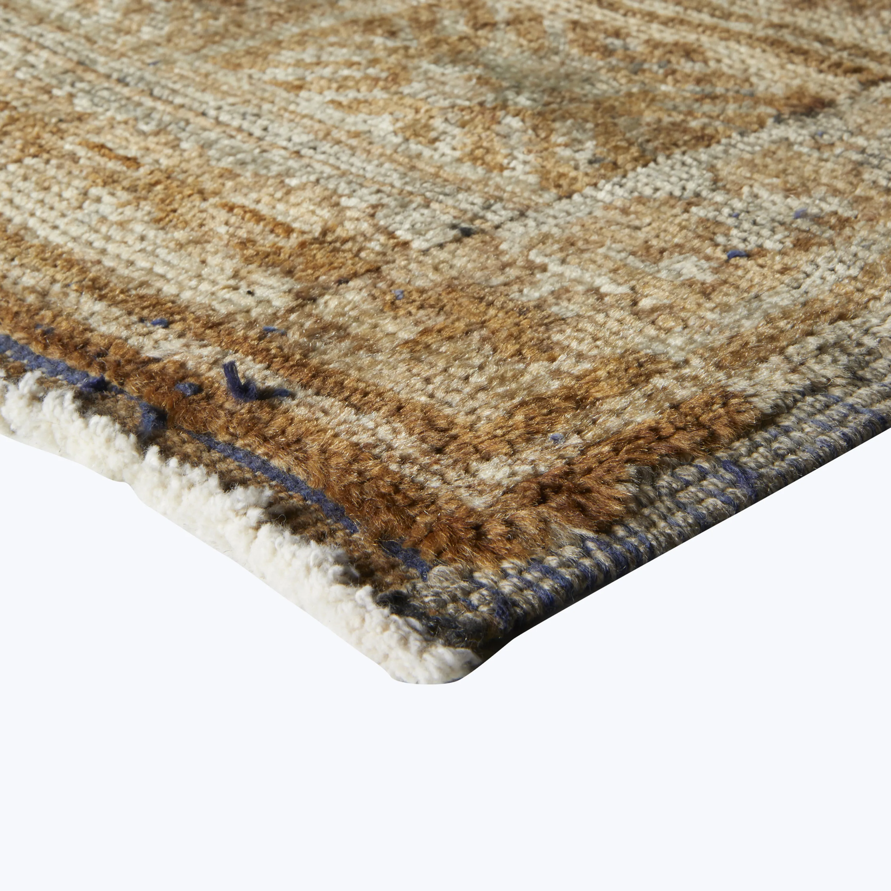 Brown Vintage Traditional Wool Rug - 3'10" x 9'6"
