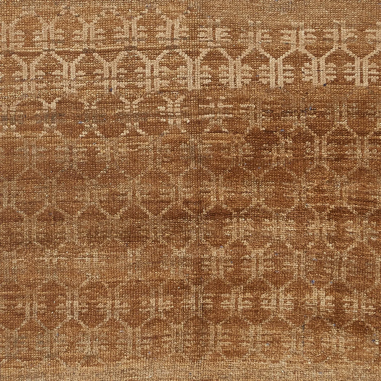 Brown Vintage Traditional Wool Rug - 3'10" x 9'6"