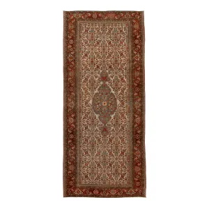Brown Vintage Traditional Wool Rug - 5'5" x 12'