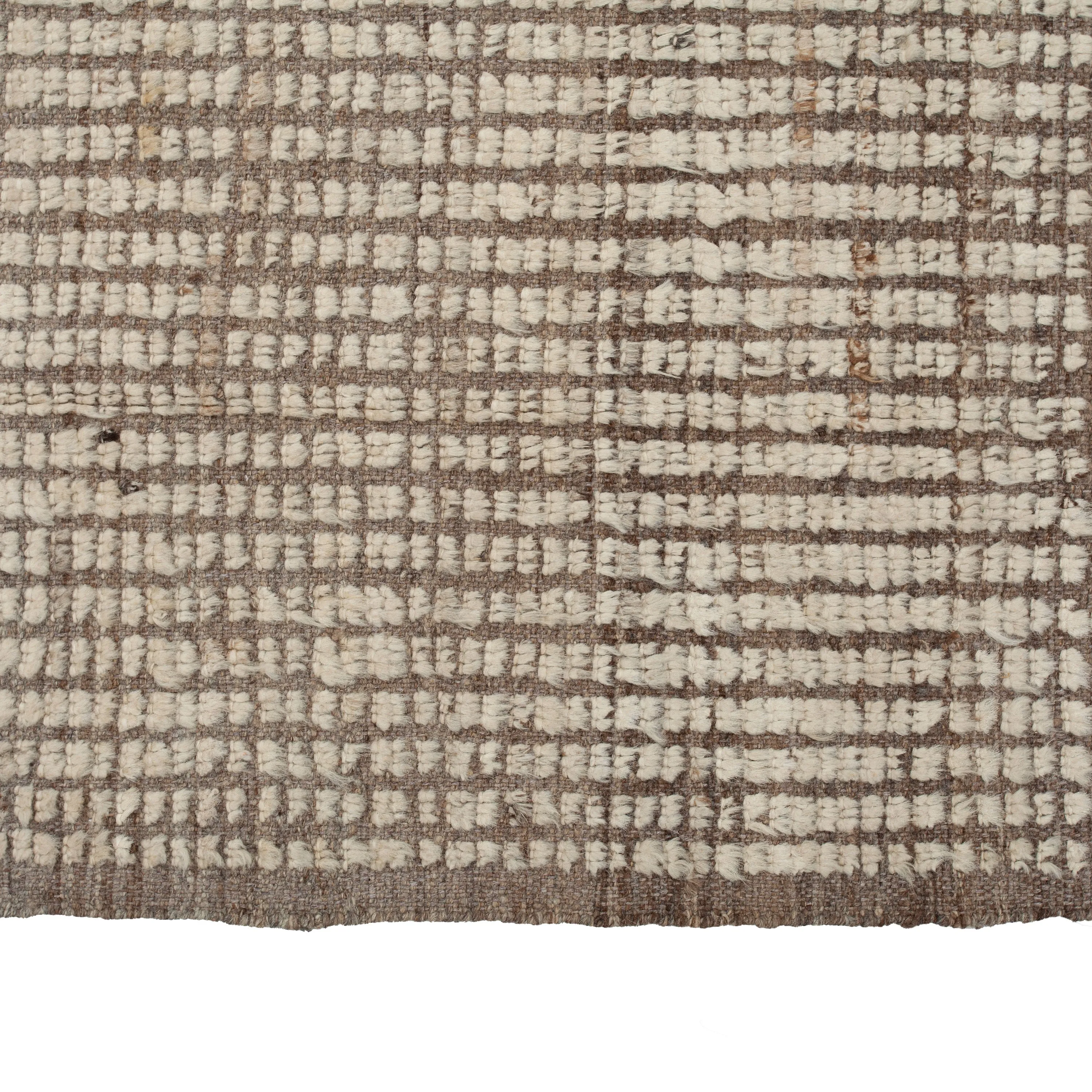 Brown Zameen Modern Wool Rug - 6'11" x 9'6"