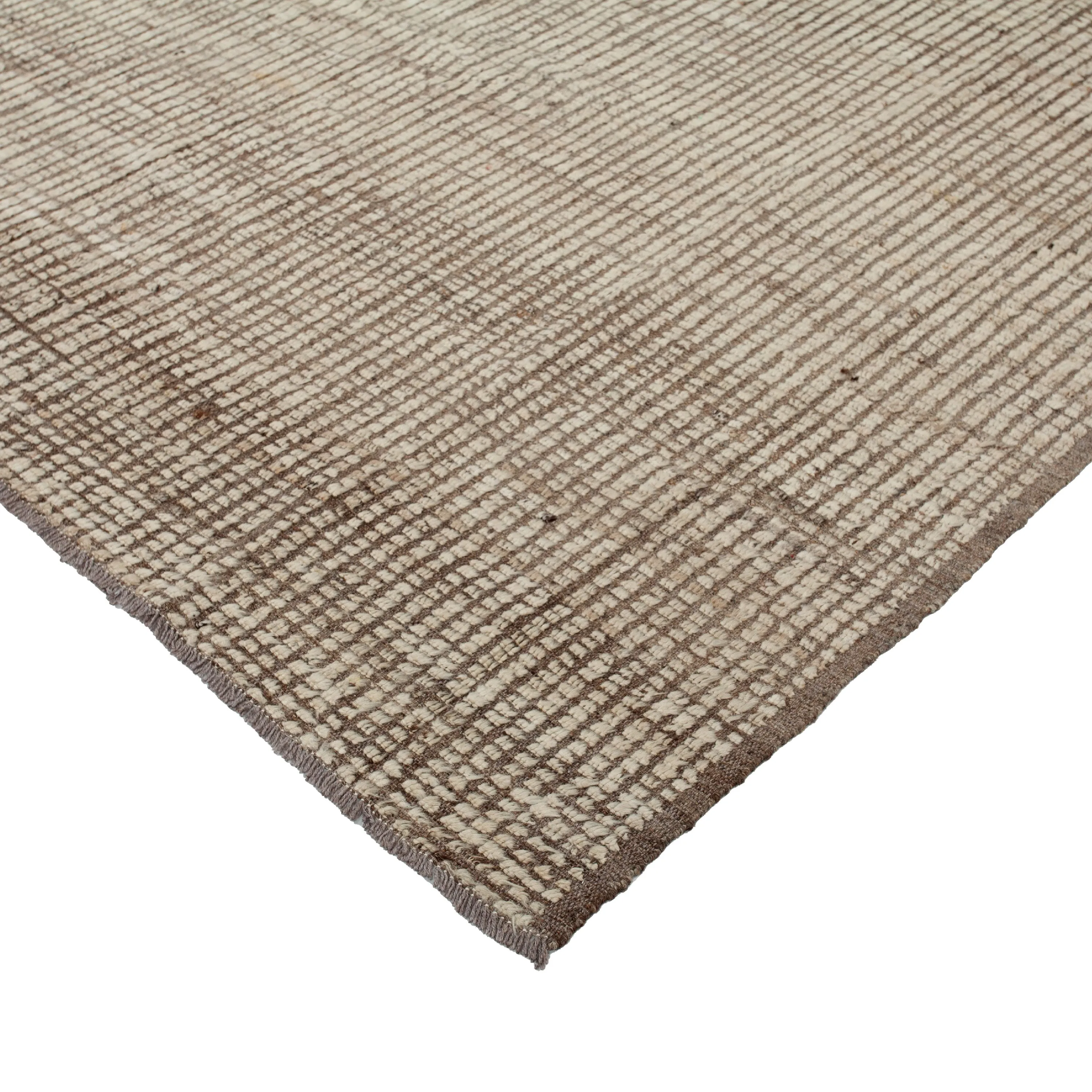 Brown Zameen Modern Wool Rug - 6'11" x 9'6"