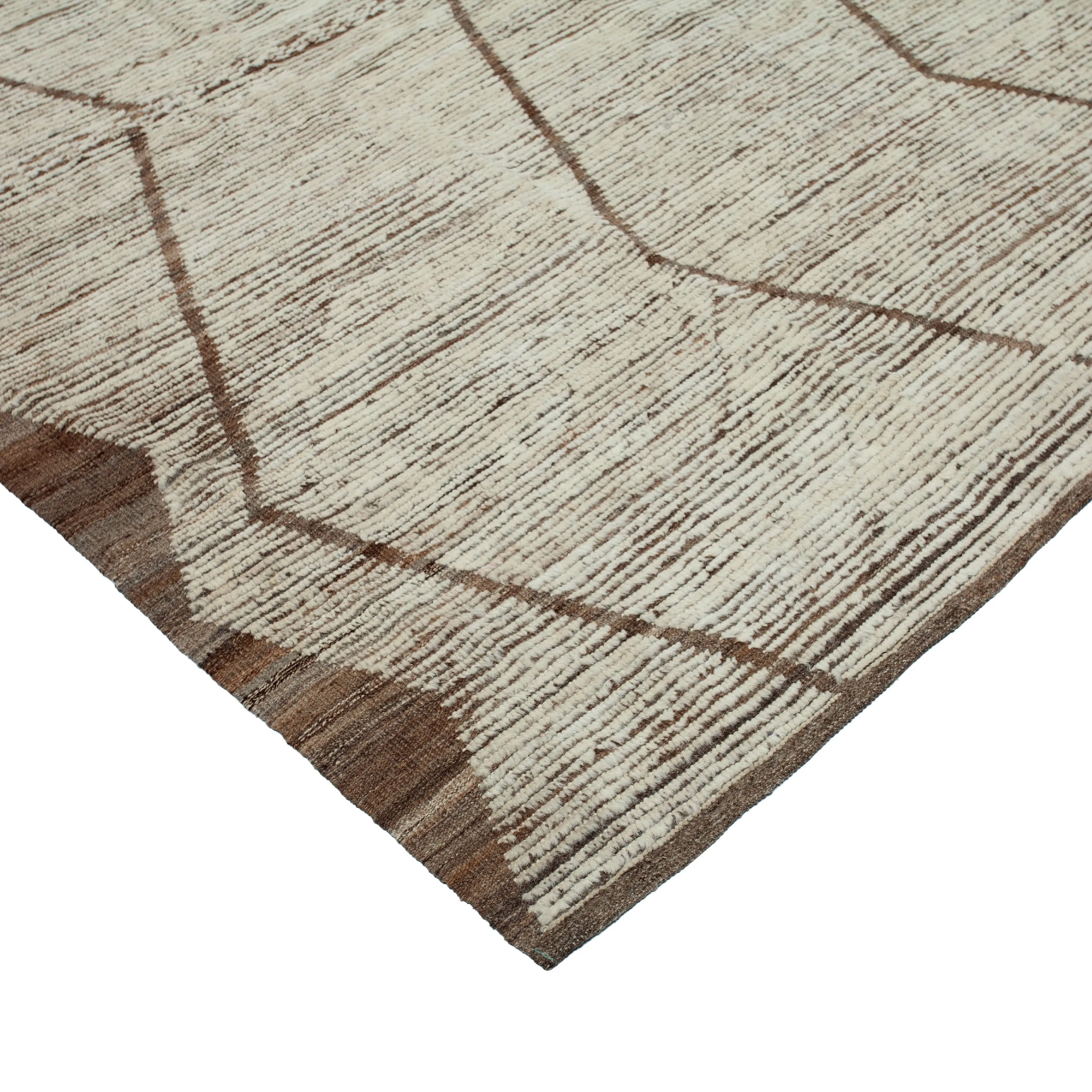 Brown Zameen Transitional Wool Rug - 10'2" x 14'2"