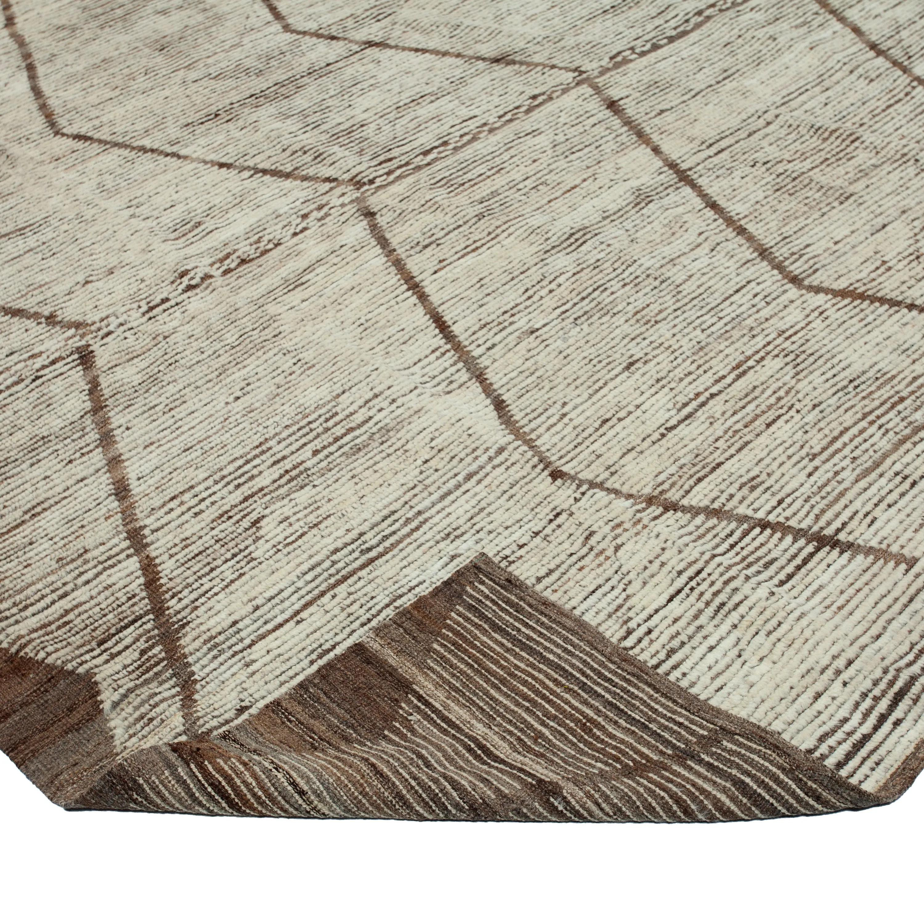 Brown Zameen Transitional Wool Rug - 10'2" x 14'2"