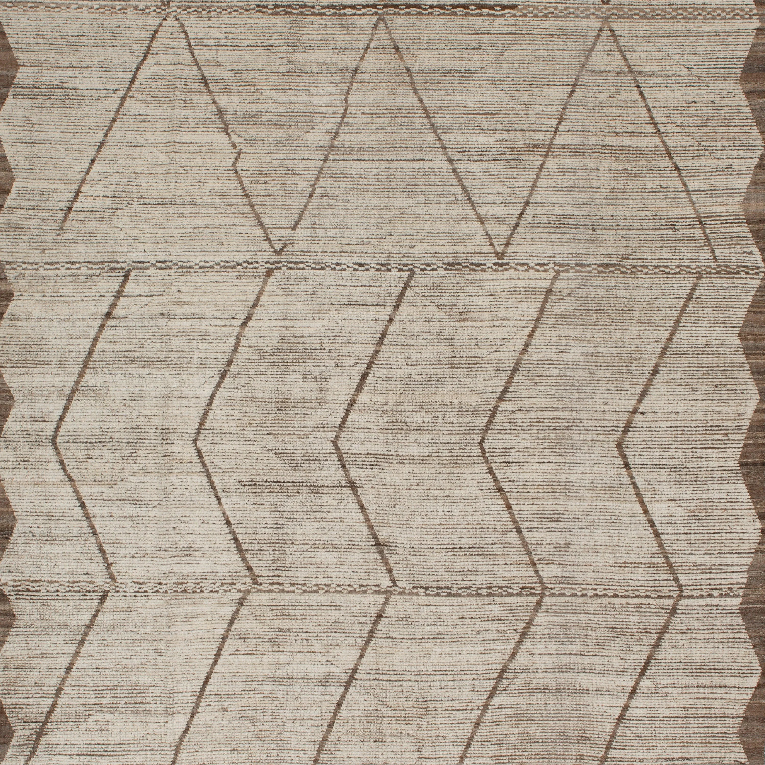 Brown Zameen Transitional Wool Rug - 10'2" x 14'2"