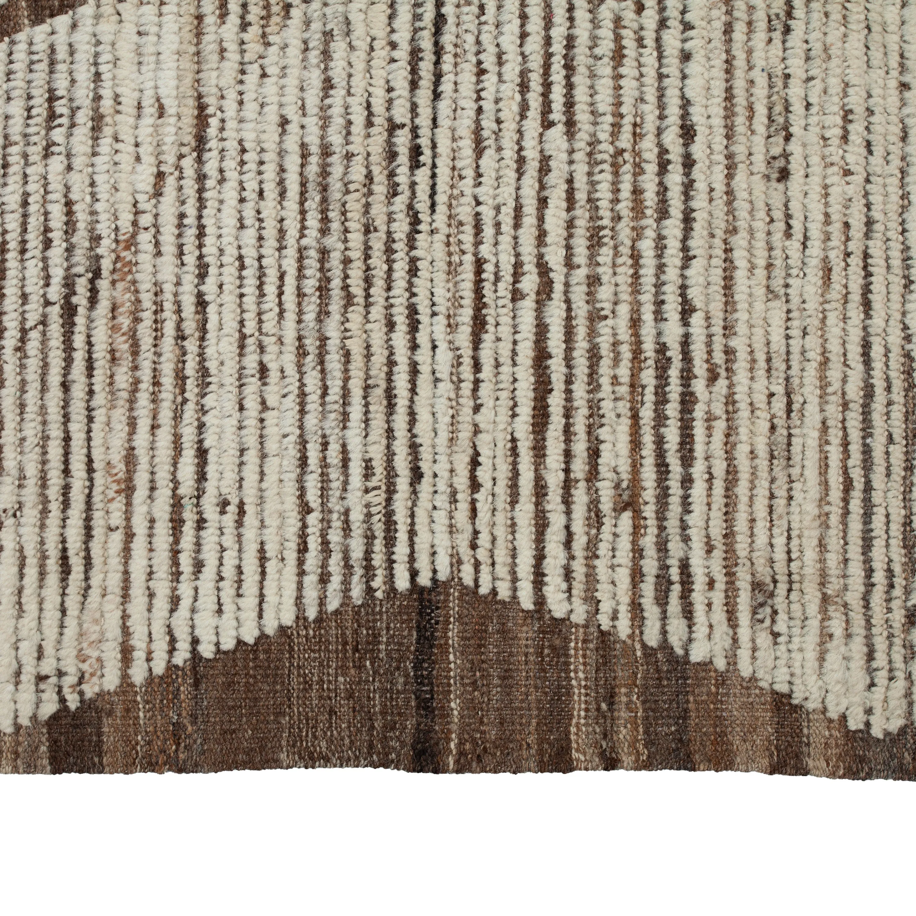 Brown Zameen Transitional Wool Rug - 10'2" x 14'2"