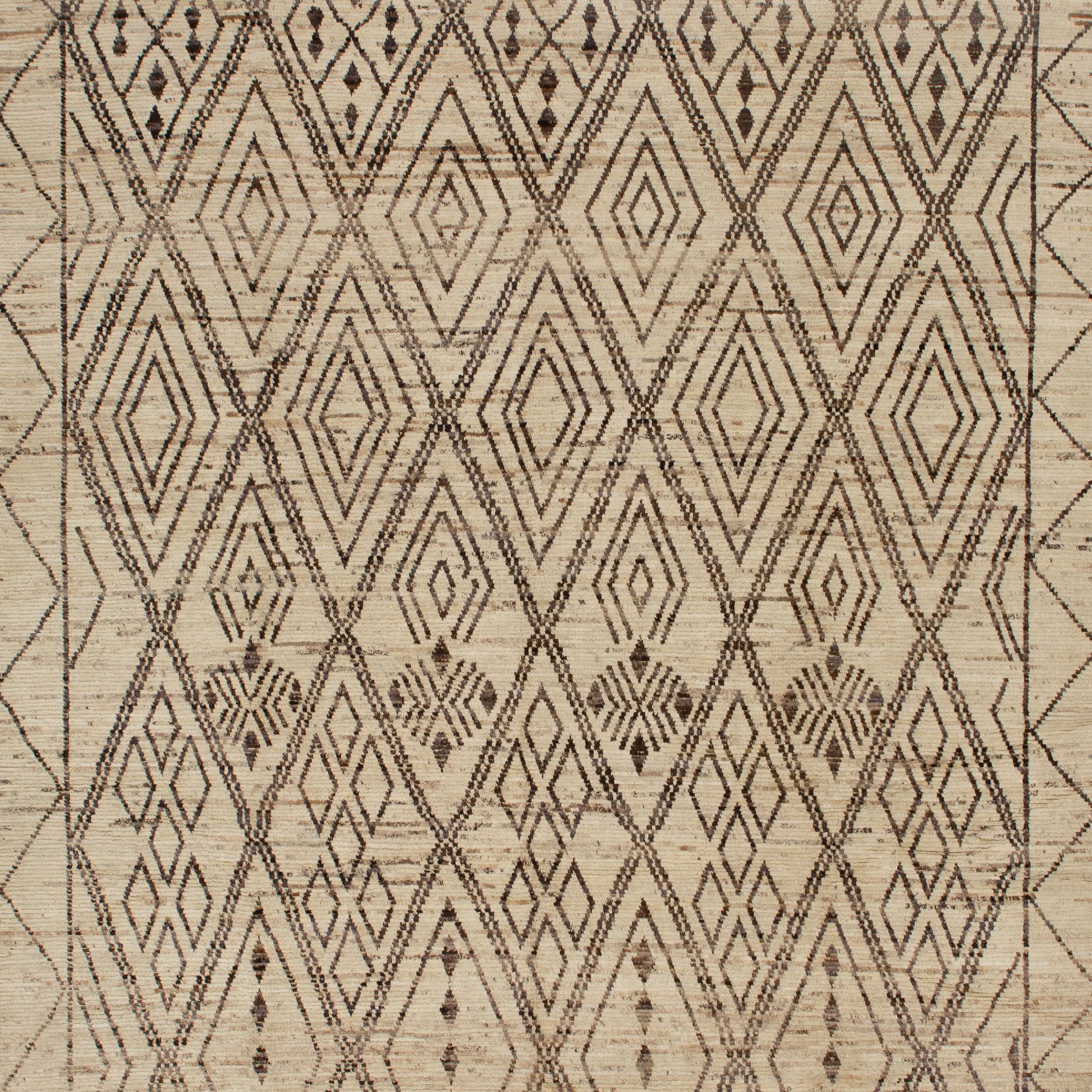 Brown Zameen Transitional Wool Rug - 10'4" x 13'7"