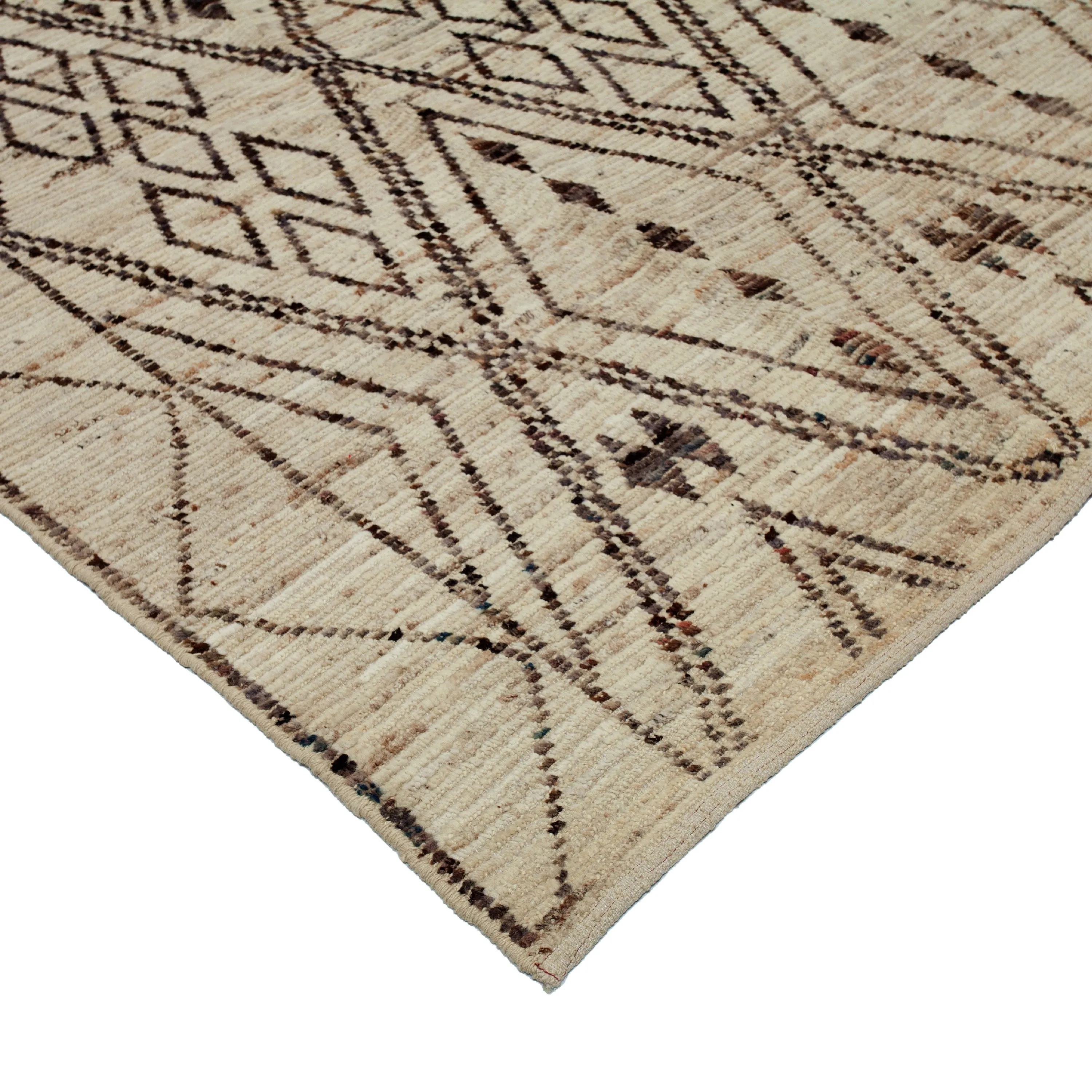 Brown Zameen Transitional Wool Rug - 10'4" x 13'7"