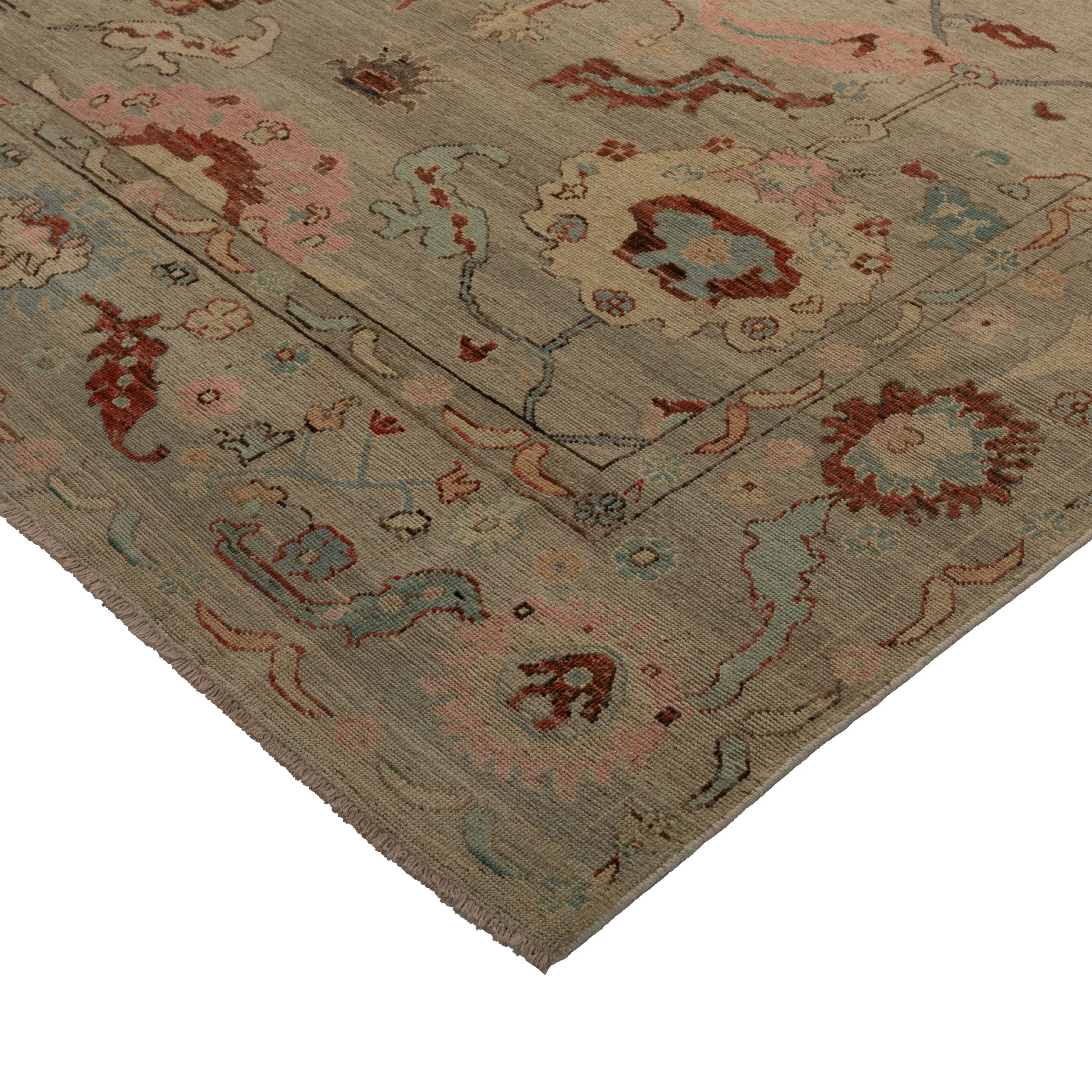 Brown Zameen Transitional Wool Rug - 7'8" x 9'9"