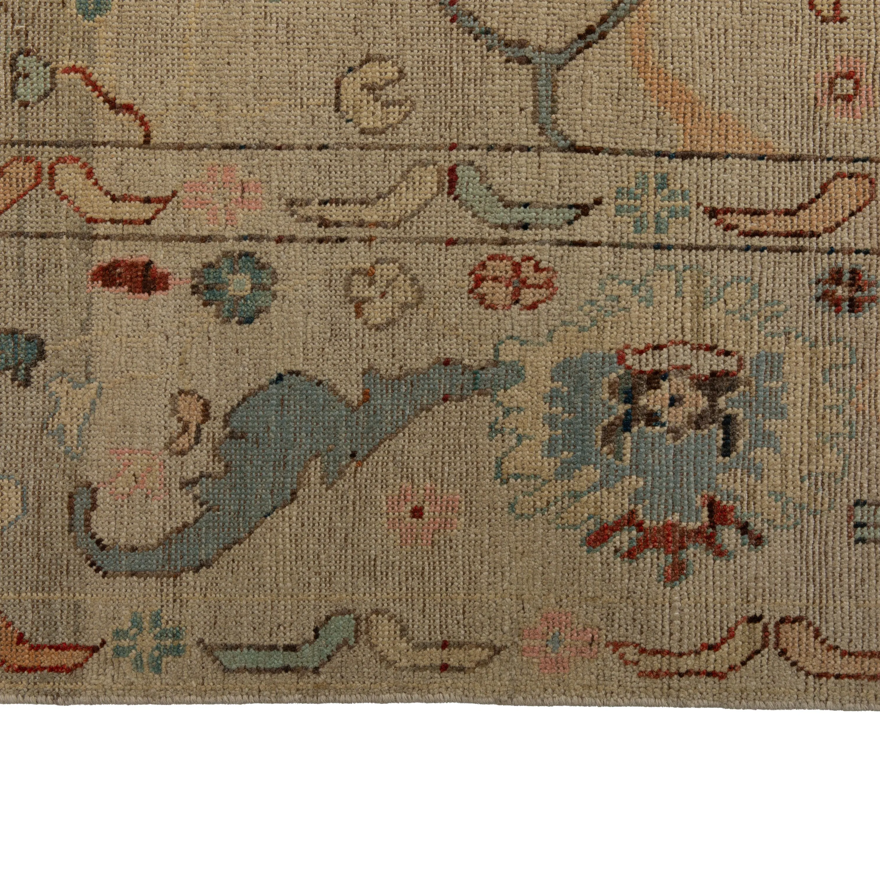 Brown Zameen Transitional Wool Rug - 7'8" x 9'9"
