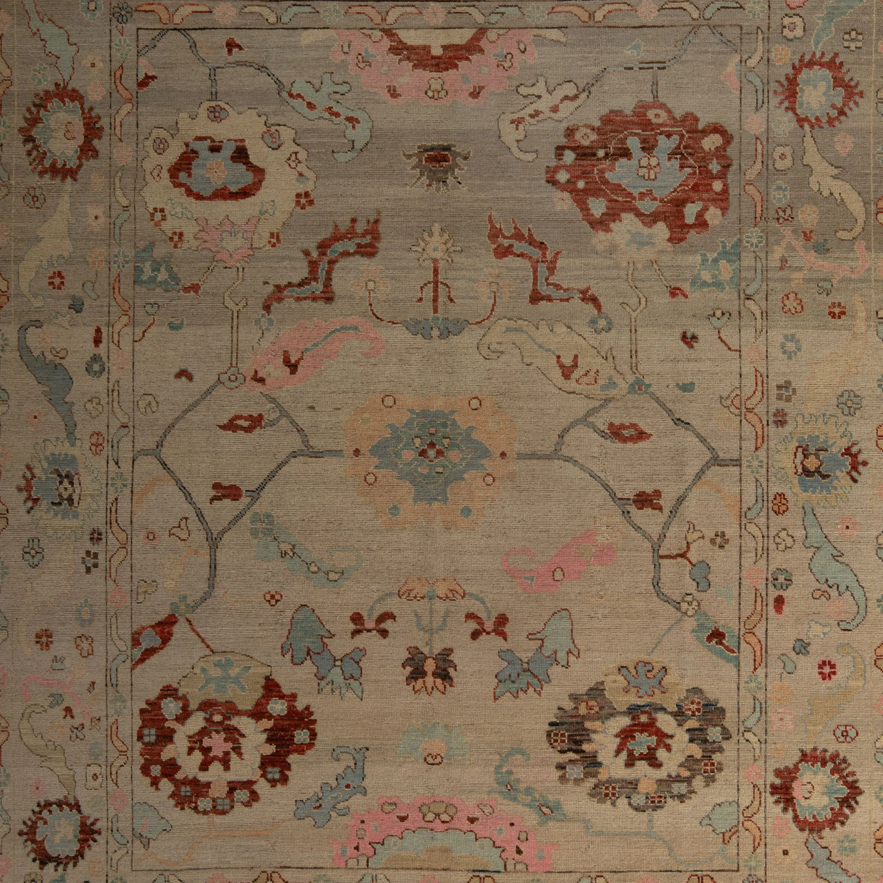 Brown Zameen Transitional Wool Rug - 7'8" x 9'9"
