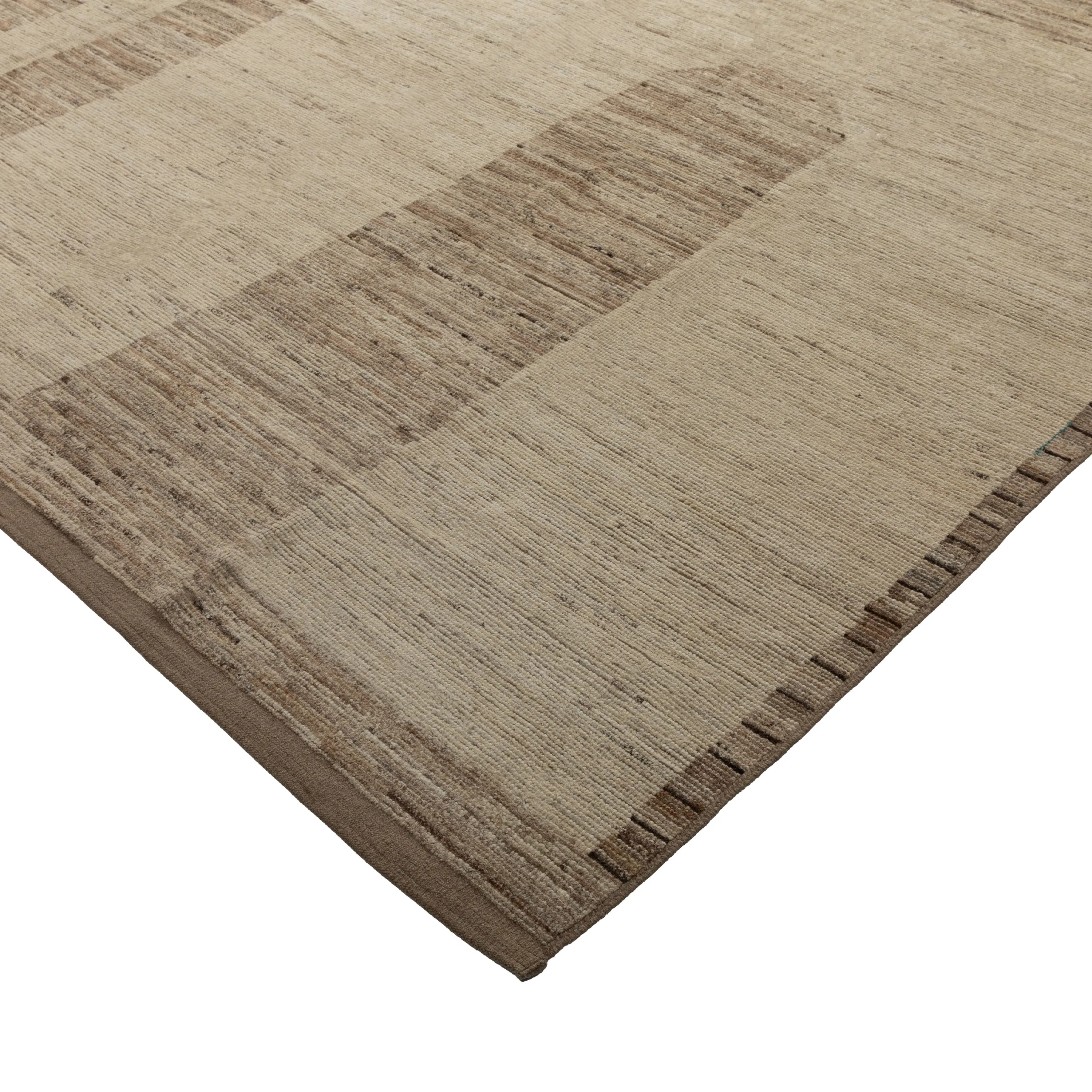 Brown Zameen Transitional Wool Rug - 9'1" x 12'11"