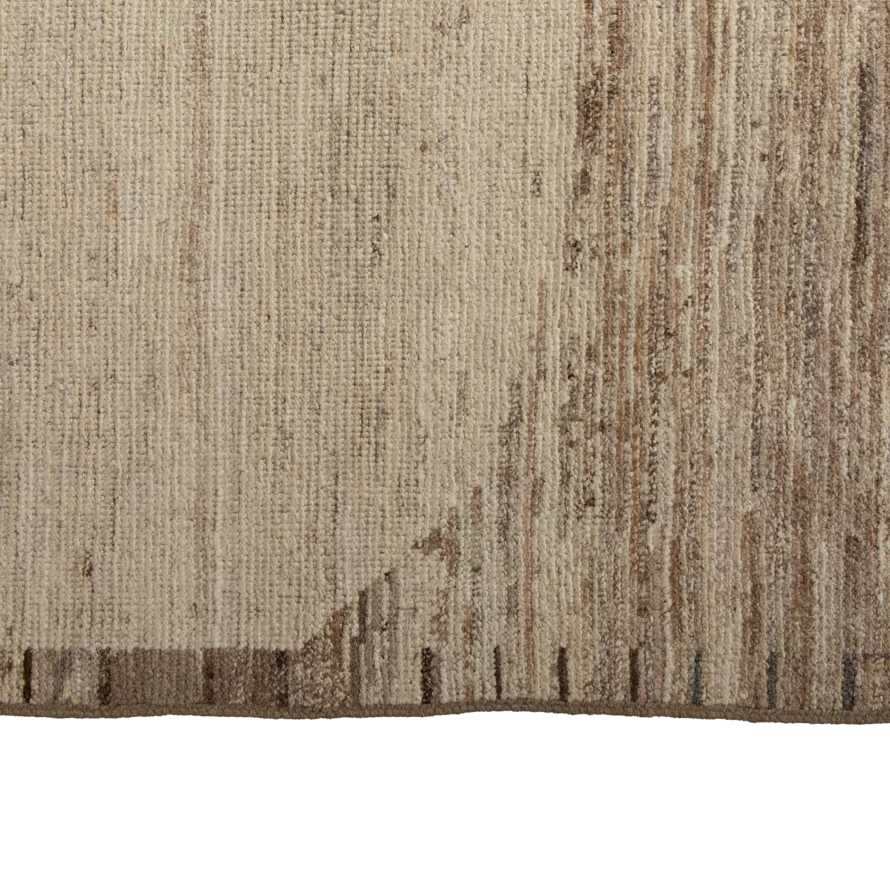 Brown Zameen Transitional Wool Rug - 9'1" x 12'11"