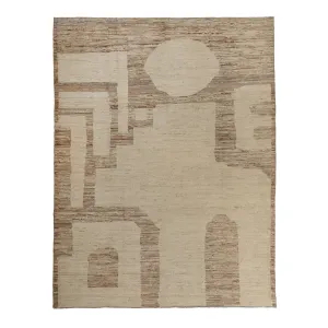 Brown Zameen Transitional Wool Rug - 9'5" x 12'3"