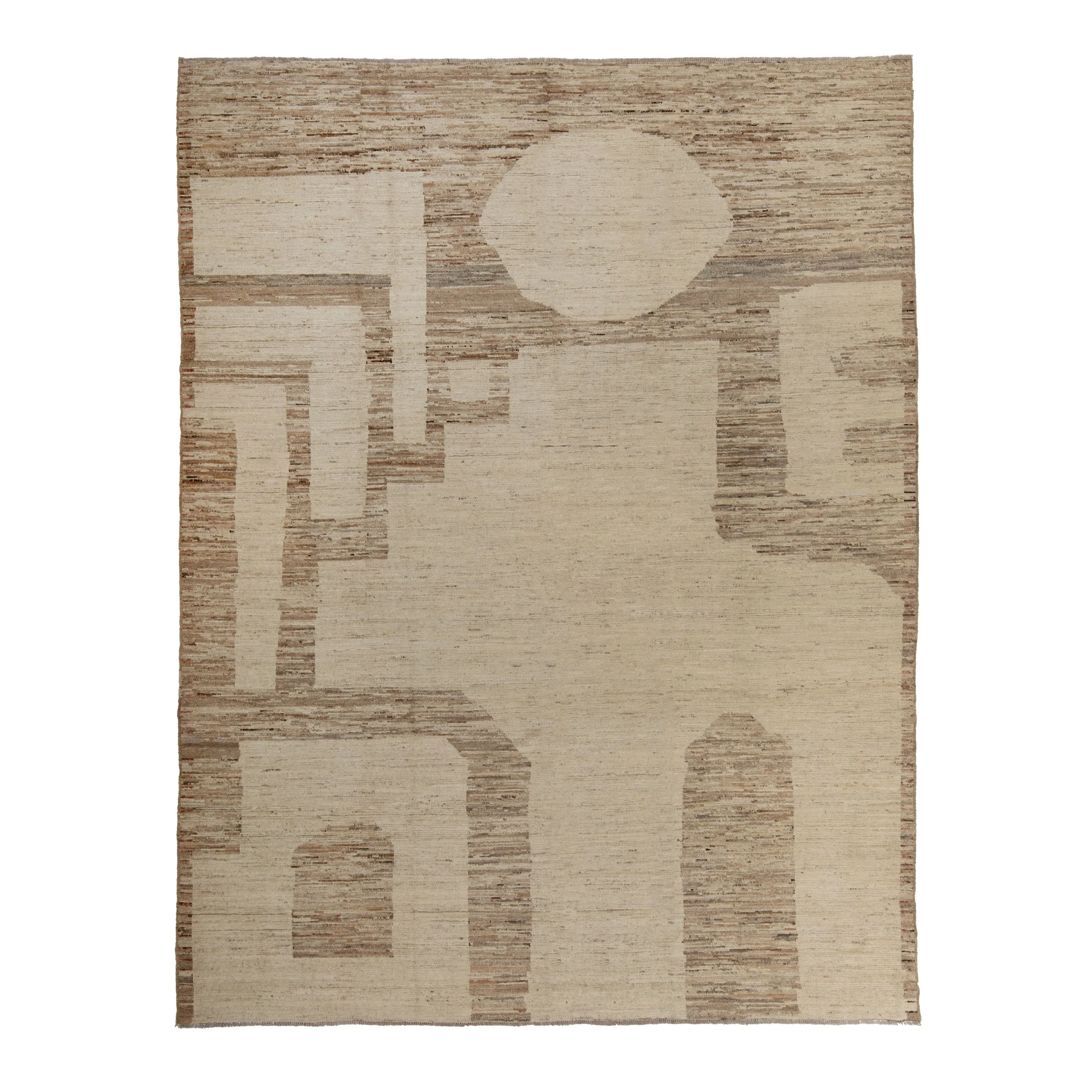 Brown Zameen Transitional Wool Rug - 9'5" x 12'3"