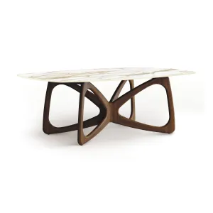 Butterfly Sintered Stone Boat Shaped Table