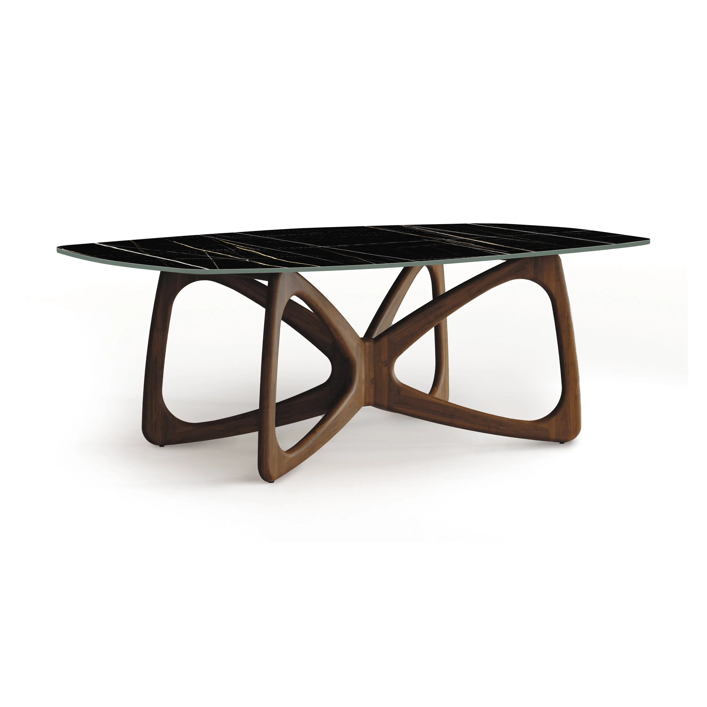 Butterfly Sintered Stone Boat Shaped Table