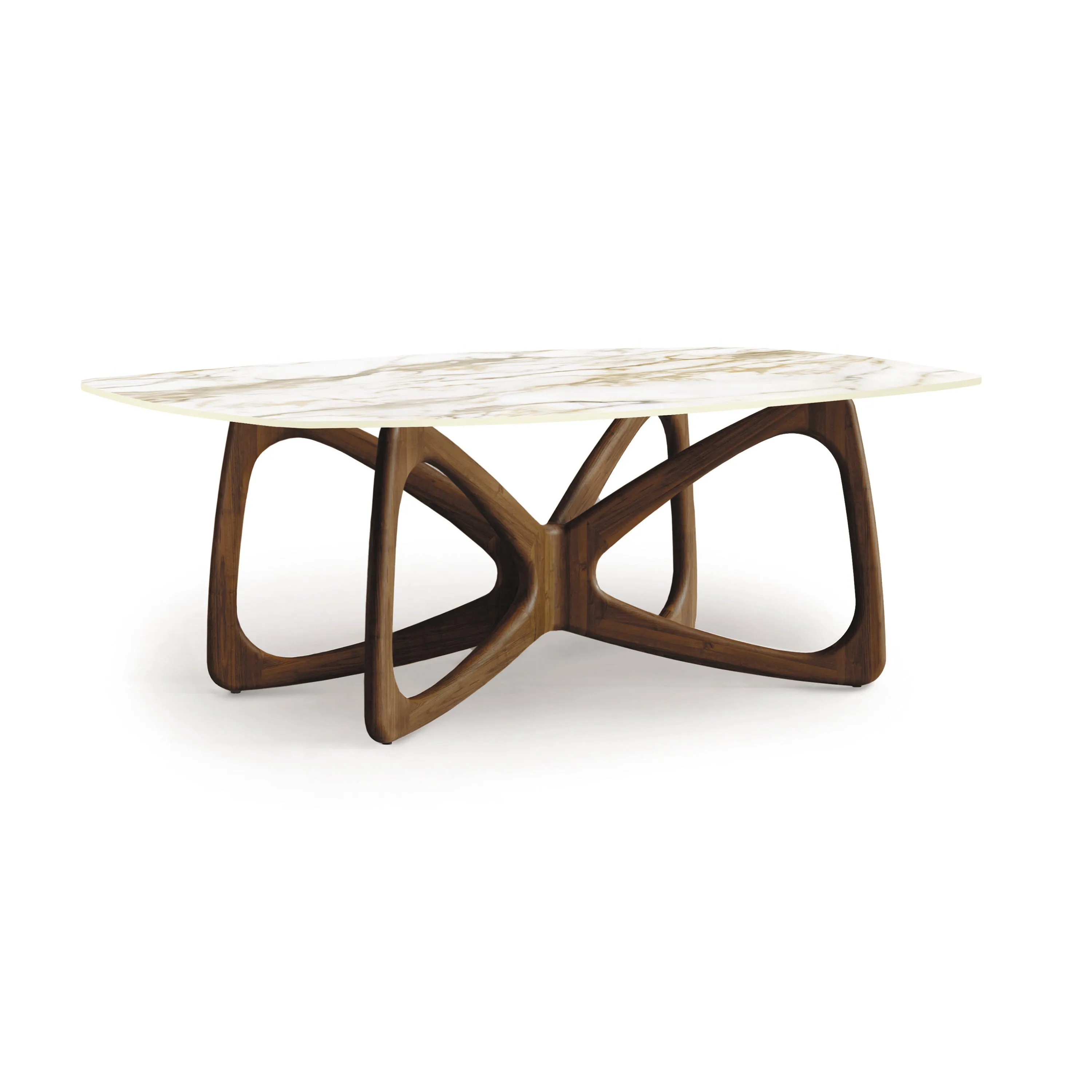 Butterfly Sintered Stone Boat Shaped Table