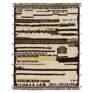 Cream & Brown Modern Wool Rug - 8'4'' x 9'10''