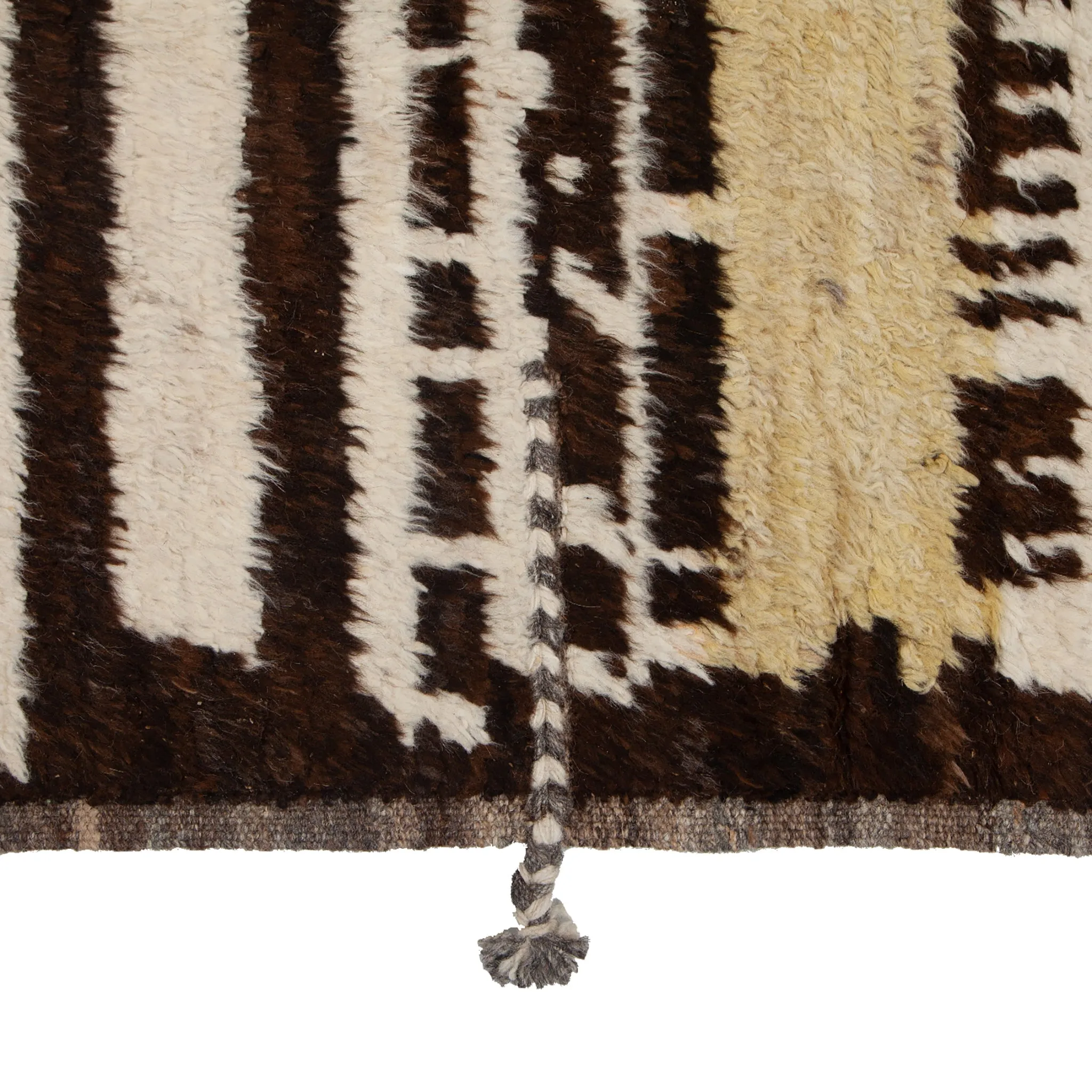 Cream & Brown Modern Wool Rug - 8'4'' x 9'10''