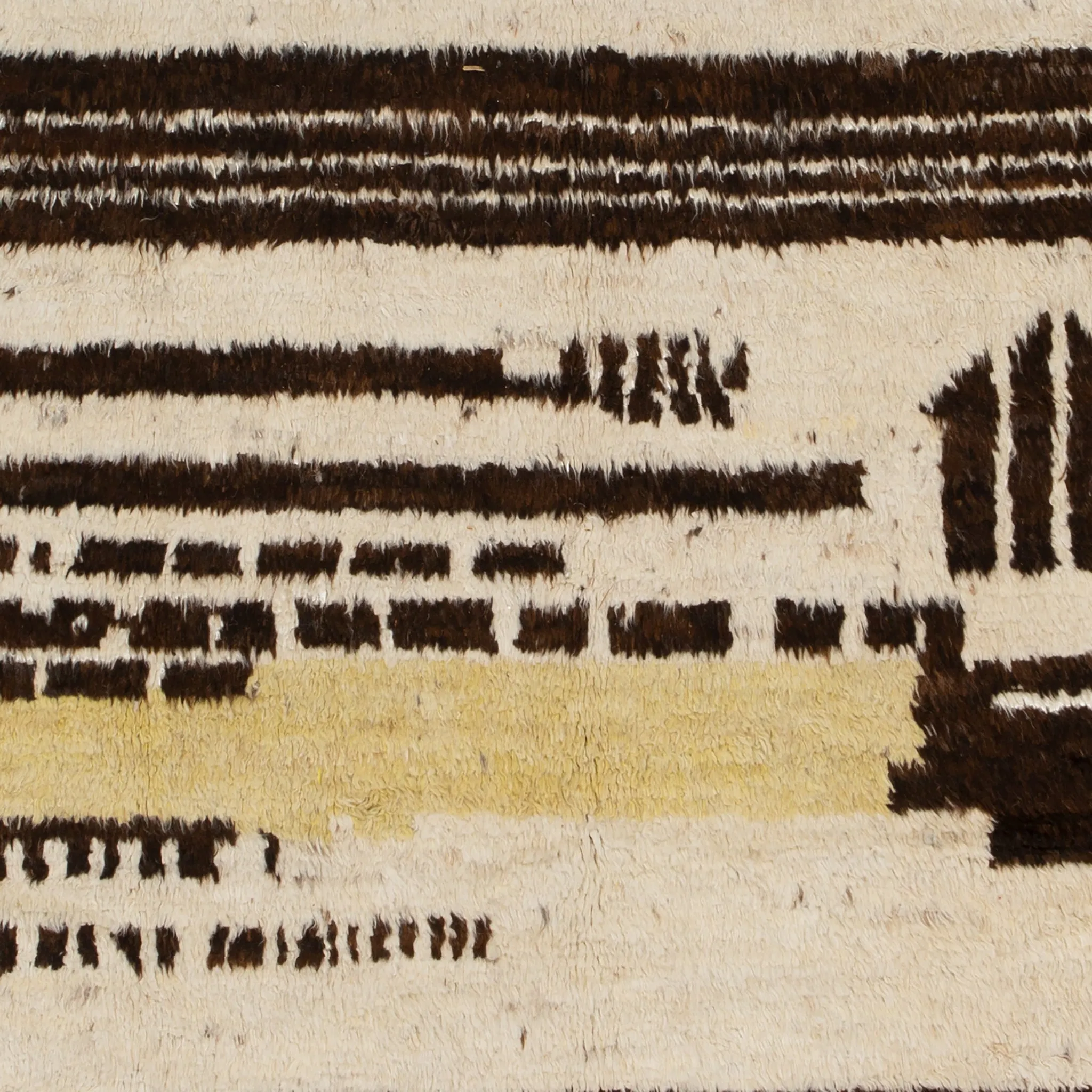 Cream & Brown Modern Wool Rug - 8'4'' x 9'10''
