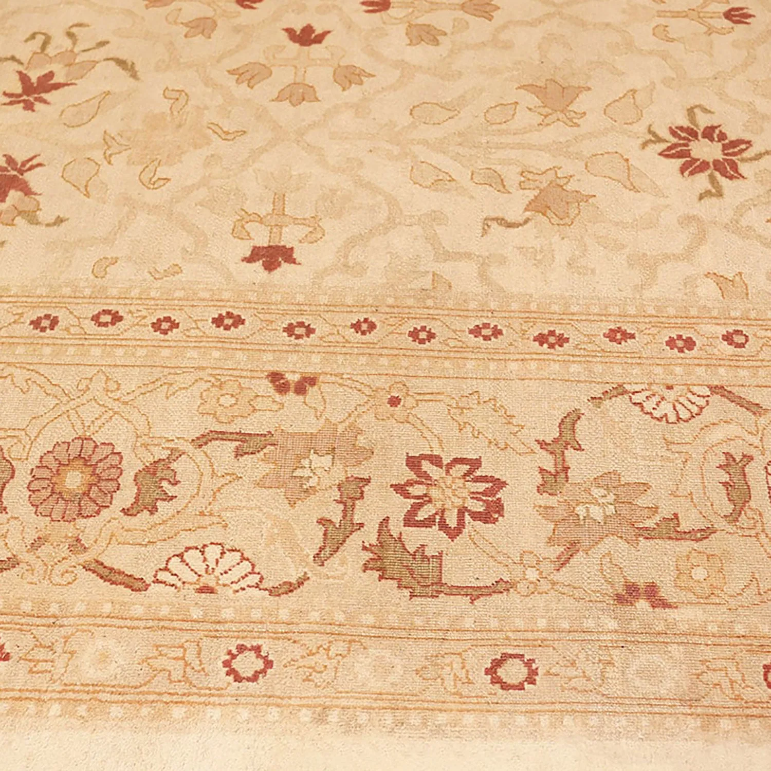 Cream Antique Indian Rug - 13'7" x 17'0"