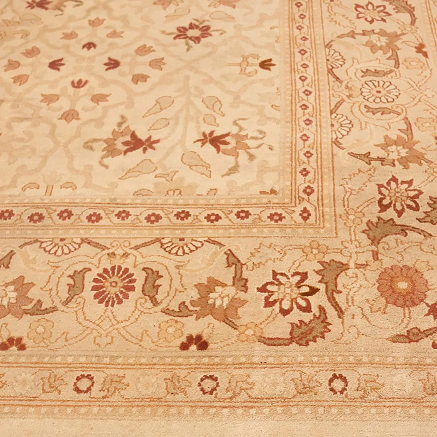 Cream Antique Indian Rug - 13'7" x 17'0"