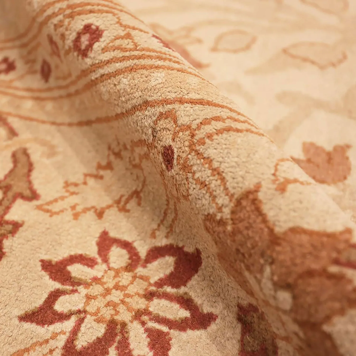 Cream Antique Indian Rug - 13'7" x 17'0"